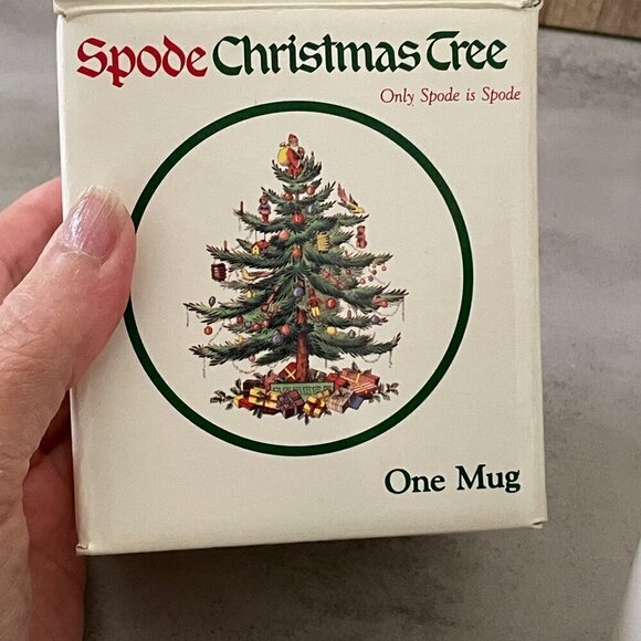 Spode Christmas Tree Coffee Tea Cocoa Mug Boxed England Vintage 1990's S3324-U - Picture 2 of 7